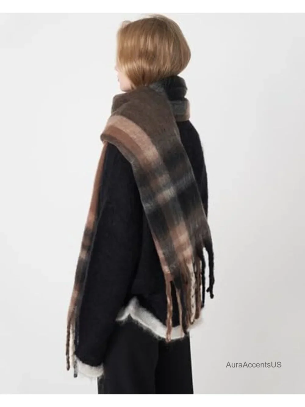 Oversized Winter Scarf for Women, Warm Thick Chunky Blanket Scarf, Soft Cozy